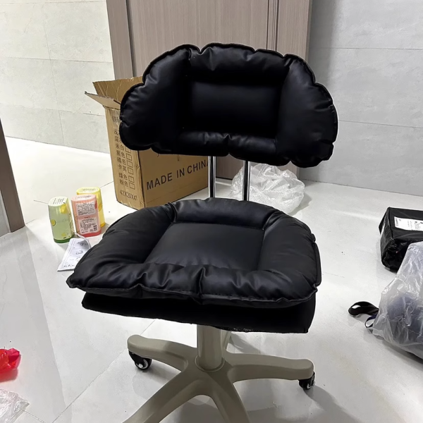 Modern Minimalist Movable Swivel Liftable Rectangle Square Metal PU Leather Nylon Cosmetic Chair Desk Chair Backrest For Home Office - Image 31