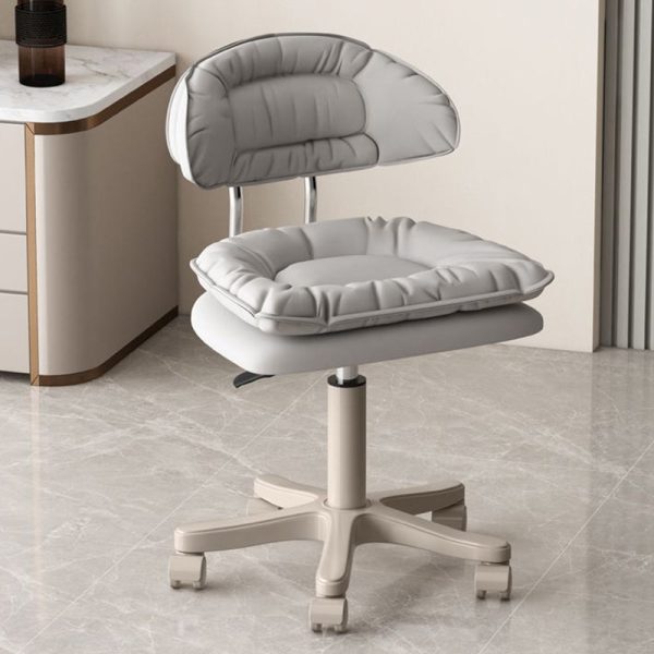 Modern Minimalist Movable Swivel Liftable Rectangle Square Metal PU Leather Nylon Cosmetic Chair Desk Chair Backrest For Home Office - Image 11