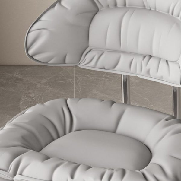 Modern Minimalist Movable Swivel Liftable Rectangle Square Metal PU Leather Nylon Cosmetic Chair Desk Chair Backrest For Home Office - Image 5