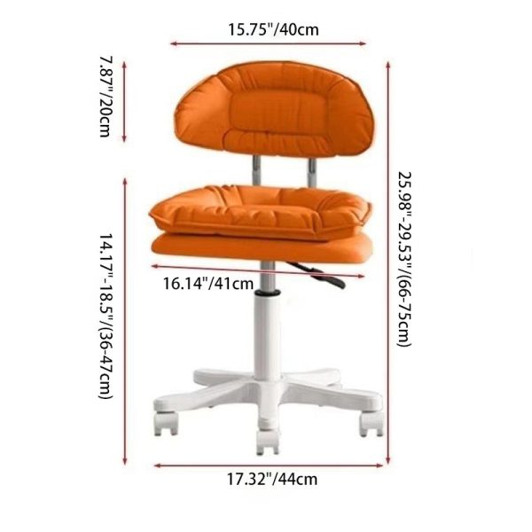 Modern Minimalist Movable Swivel Liftable Rectangle Square Metal PU Leather Nylon Cosmetic Chair Desk Chair Backrest For Home Office - Image 4
