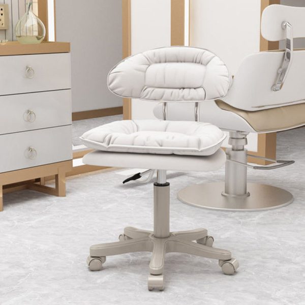 Modern Minimalist Movable Swivel Liftable Rectangle Square Metal PU Leather Nylon Cosmetic Chair Desk Chair Backrest For Home Office - Image 9