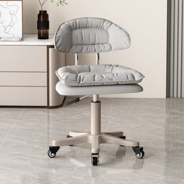 Modern Minimalist Movable Swivel Liftable Rectangle Square Metal PU Leather Nylon Cosmetic Chair Desk Chair Backrest For Home Office - Image 14