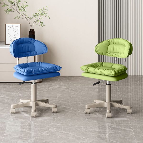 Modern Minimalist Movable Swivel Liftable Rectangle Square Metal PU Leather Nylon Cosmetic Chair Desk Chair Backrest For Home Office - Image 3