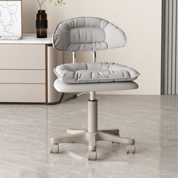 Modern Minimalist Movable Swivel Liftable Rectangle Square Metal PU Leather Nylon Cosmetic Chair Desk Chair Backrest For Home Office - Image 15