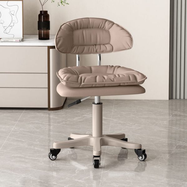 Modern Minimalist Movable Swivel Liftable Rectangle Square Metal PU Leather Nylon Cosmetic Chair Desk Chair Backrest For Home Office - Image 25