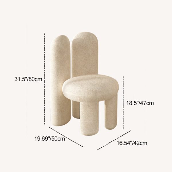 Contemporary Creative Rabbit Ears Round Cylinder Metal Lambswool Vanity Stool Backrest For Bedroom - Image 4