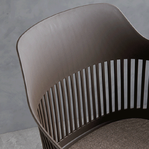 Modern Minimalist Square Plastic Dining Chair Backrest Armrest For Dining Room - Image 9