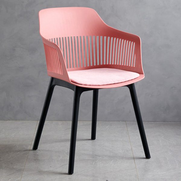Modern Minimalist Square Plastic Dining Chair Backrest Armrest For Dining Room - Image 25