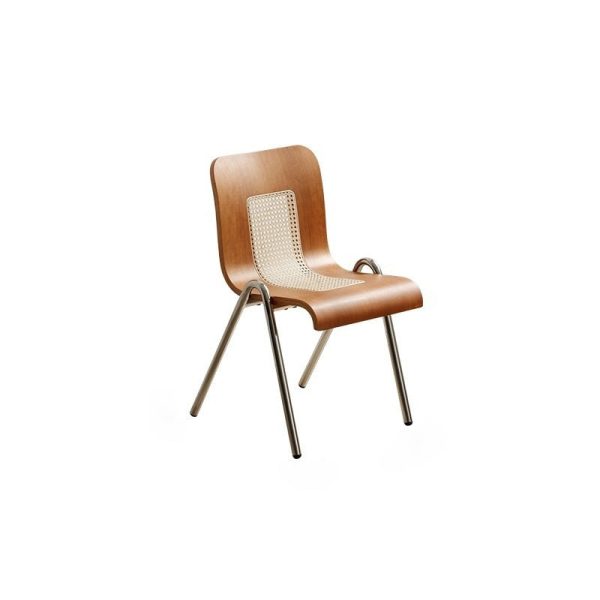 Traditional Japanese Rectangular Solid Wood Stainless Steel Dining Chair Backrest For Dining Room - Image 16