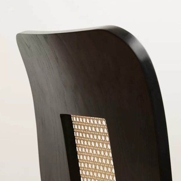 Traditional Japanese Rectangular Solid Wood Stainless Steel Dining Chair Backrest For Dining Room - Image 8