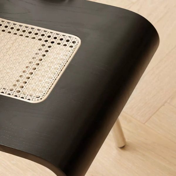 Traditional Japanese Rectangular Solid Wood Stainless Steel Dining Chair Backrest For Dining Room - Image 5