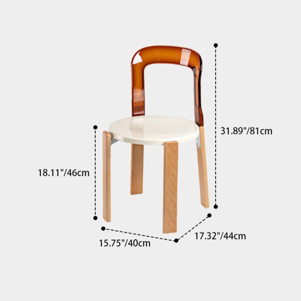 Traditional Vintage Round Plastic Solid Wood Aluminum Dining Chair Backrest For Dining Room - Image 4