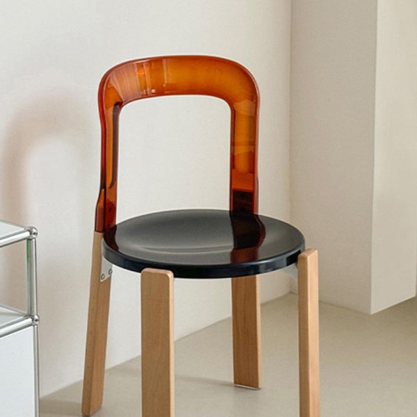 Traditional Vintage Round Plastic Solid Wood Aluminum Dining Chair Backrest For Dining Room - Image 12