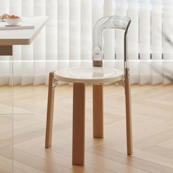 Traditional Vintage Round Plastic Solid Wood Aluminum Dining Chair Backrest For Dining Room - Image 14