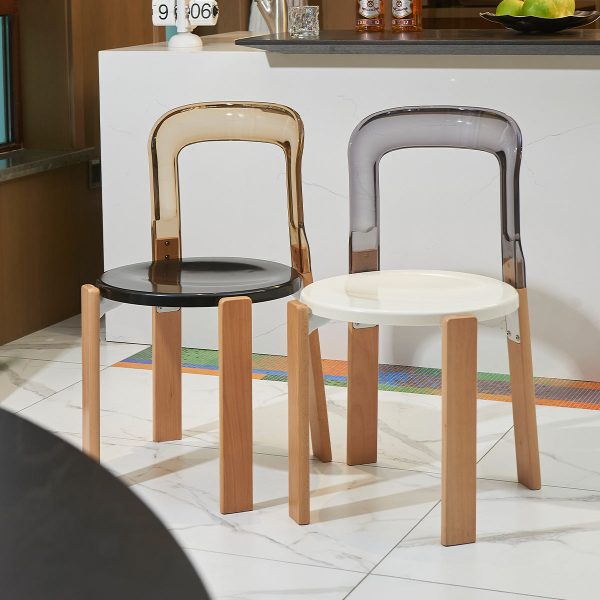 Traditional Vintage Round Plastic Solid Wood Aluminum Dining Chair Backrest For Dining Room - Image 9