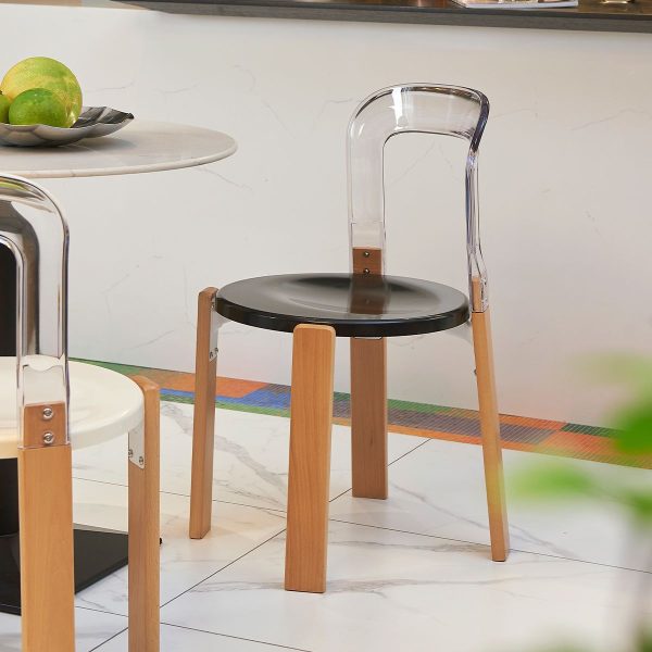 Traditional Vintage Round Plastic Solid Wood Aluminum Dining Chair Backrest For Dining Room - Image 16
