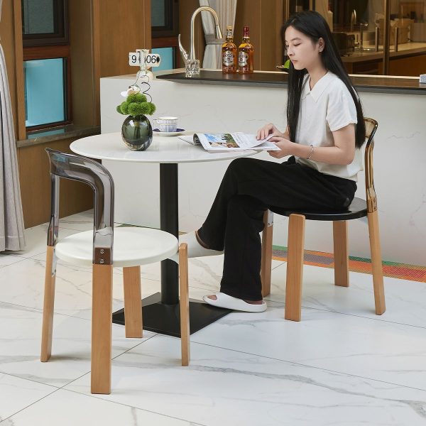 Traditional Vintage Round Plastic Solid Wood Aluminum Dining Chair Backrest For Dining Room - Image 11