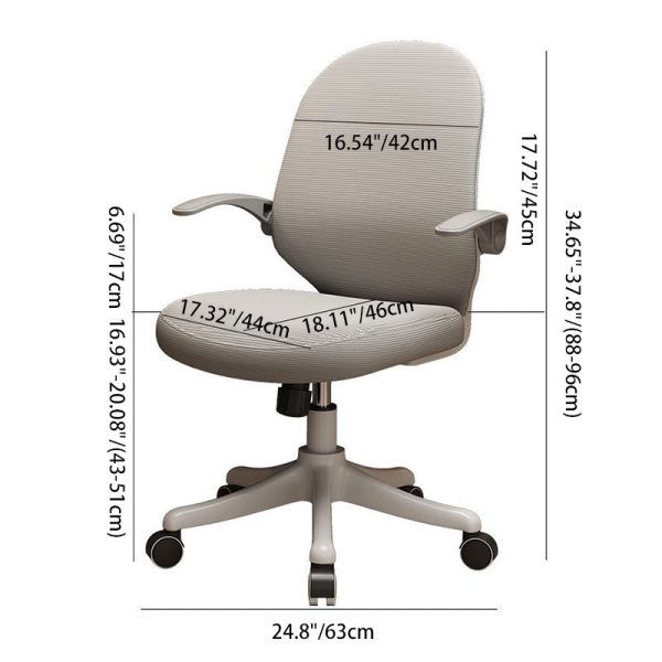 Modern Minimalist Half Round Cushion Plastic Metal High Density Sponge Desk Chair For Home Office - Image 4
