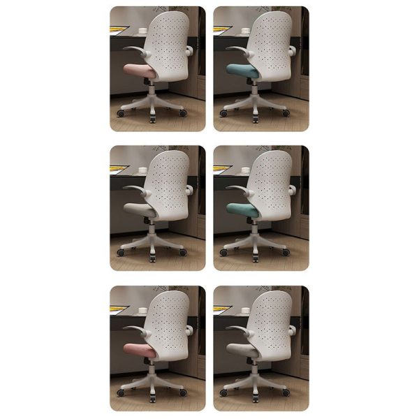 Modern Minimalist Half Round Cushion Plastic Metal High Density Sponge Desk Chair For Home Office - Image 12