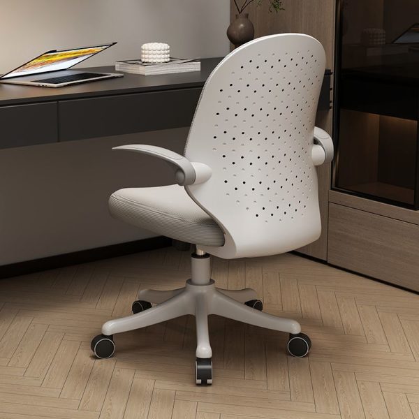 Modern Minimalist Half Round Cushion Plastic Metal High Density Sponge Desk Chair For Home Office - Image 2