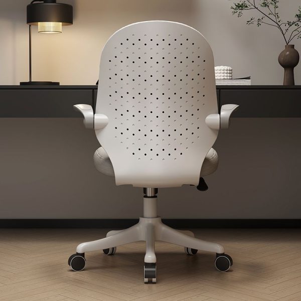 Modern Minimalist Half Round Cushion Plastic Metal High Density Sponge Desk Chair For Home Office - Image 14