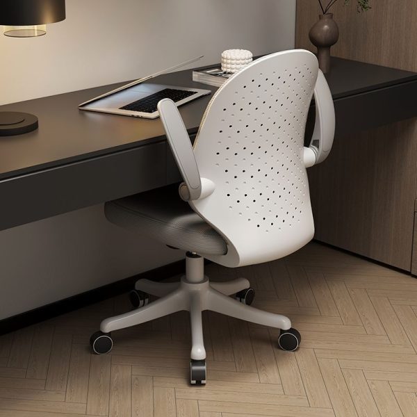 Modern Minimalist Half Round Cushion Plastic Metal High Density Sponge Desk Chair For Home Office - Image 3