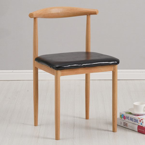 Modern Minimalist Square Leather Carbon Steel Dining Chair Backrest For Dining Room - Image 14