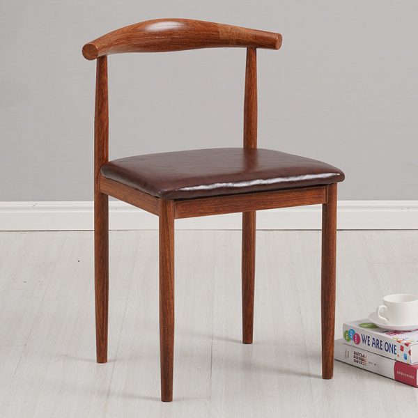 Modern Minimalist Square Leather Carbon Steel Dining Chair Backrest For Dining Room - Image 27