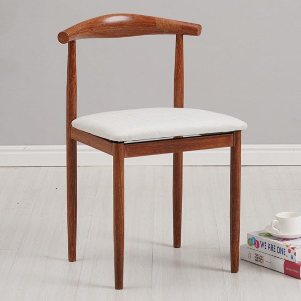 Modern Minimalist Square Leather Carbon Steel Dining Chair Backrest For Dining Room - Image 29