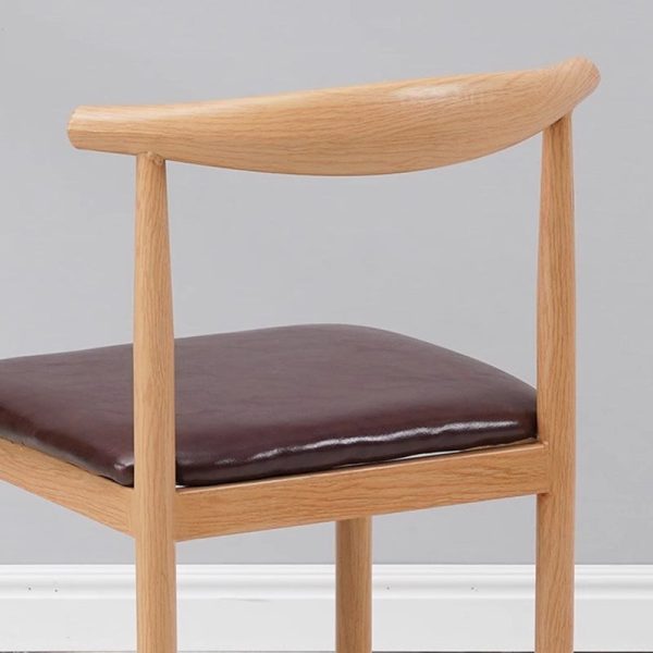 Modern Minimalist Square Leather Carbon Steel Dining Chair Backrest For Dining Room - Image 8