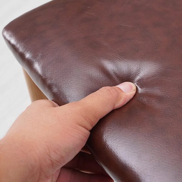 Modern Minimalist Square Leather Carbon Steel Dining Chair Backrest For Dining Room - Image 6