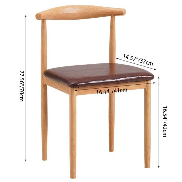 Modern Minimalist Square Leather Carbon Steel Dining Chair Backrest For Dining Room - Image 4