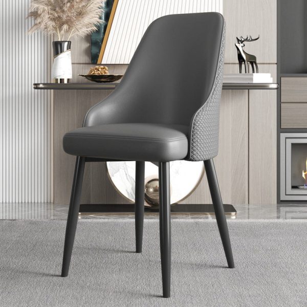 Modern Luxury Trapezoidal Back Leather Carbon Steel Dining Chair Backrest For Dining Room - Image 21