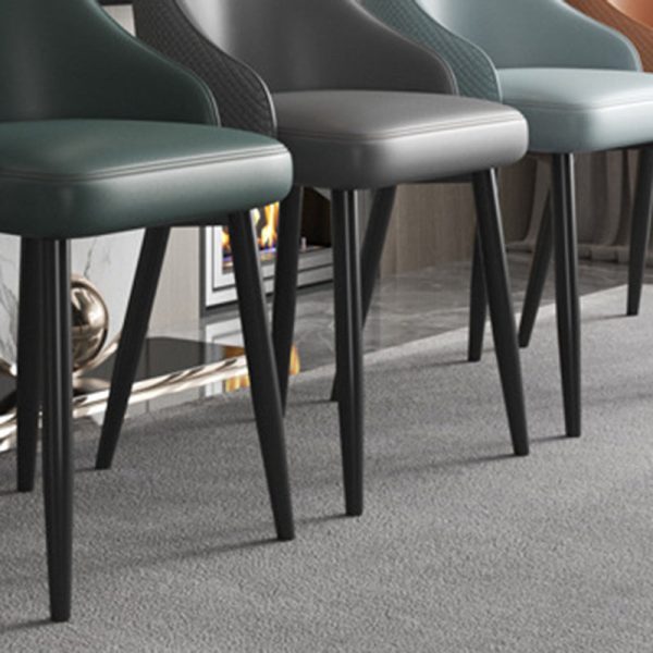 Modern Luxury Trapezoidal Back Leather Carbon Steel Dining Chair Backrest For Dining Room - Image 9