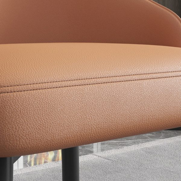 Modern Luxury Trapezoidal Back Leather Carbon Steel Dining Chair Backrest For Dining Room - Image 7