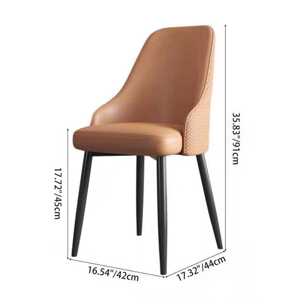 Modern Luxury Trapezoidal Back Leather Carbon Steel Dining Chair Backrest For Dining Room - Image 4