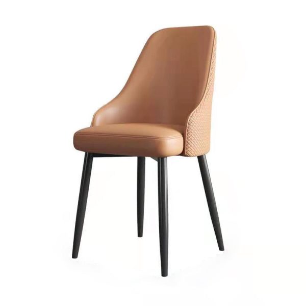 Modern Luxury Trapezoidal Back Leather Carbon Steel Dining Chair Backrest For Dining Room - Image 22