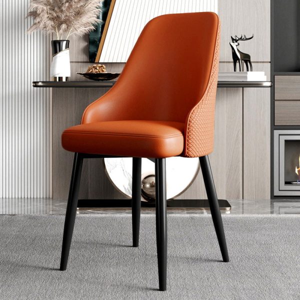 Modern Luxury Trapezoidal Back Leather Carbon Steel Dining Chair Backrest For Dining Room - Image 17