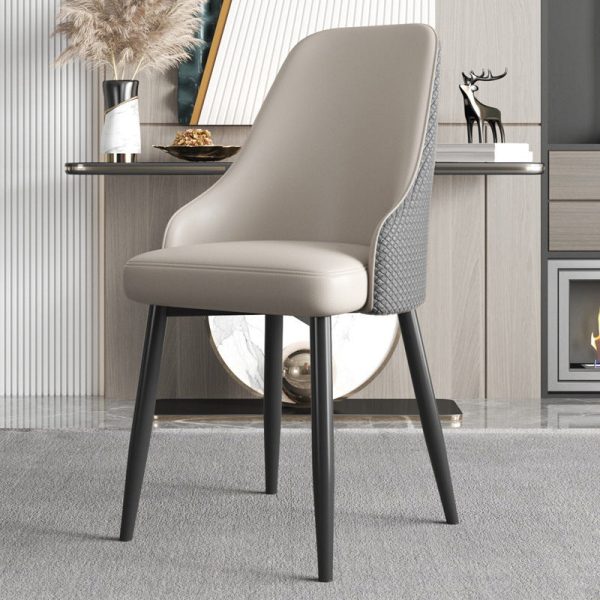 Modern Luxury Trapezoidal Back Leather Carbon Steel Dining Chair Backrest For Dining Room - Image 20