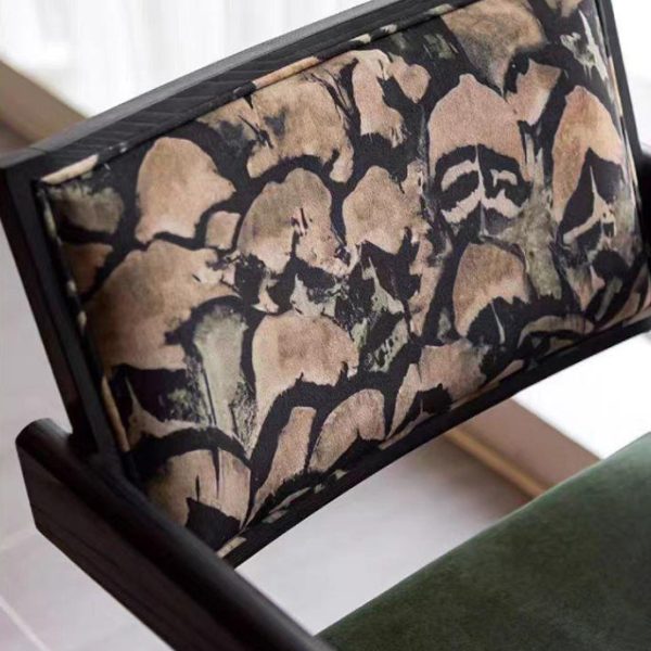 Traditional Vintage Square Solid Leather Dining Chair Backrest Armrest For Living Room - Image 5