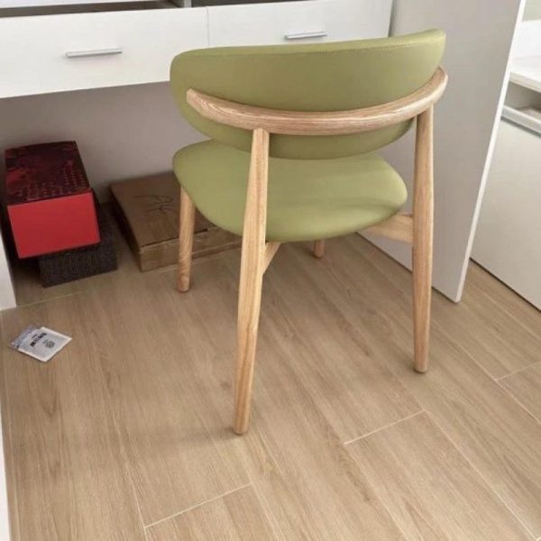 Contemporary Scandinavian Oval Back Solid Wood High Density Sponge Backrest For Dining Room - Image 23