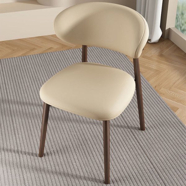 Contemporary Scandinavian Oval Back Solid Wood High Density Sponge Backrest For Dining Room - Image 27
