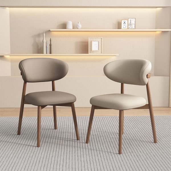 Contemporary Scandinavian Oval Back Solid Wood High Density Sponge Backrest For Dining Room - Image 3