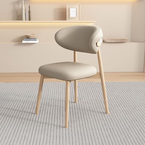 Contemporary Scandinavian Oval Back Solid Wood High Density Sponge Backrest For Dining Room - Image 28