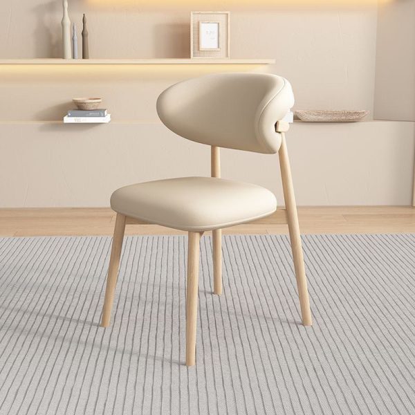 Contemporary Scandinavian Oval Back Solid Wood High Density Sponge Backrest For Dining Room - Image 30