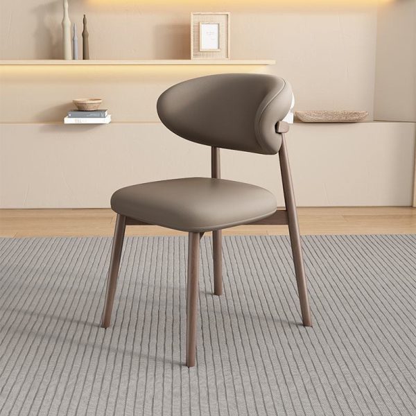 Contemporary Scandinavian Oval Back Solid Wood High Density Sponge Backrest For Dining Room - Image 32