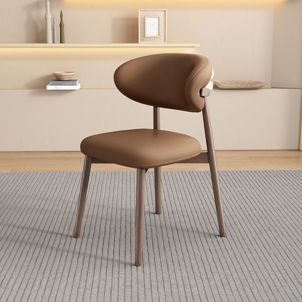 Contemporary Scandinavian Oval Back Solid Wood High Density Sponge Backrest For Dining Room - Image 33