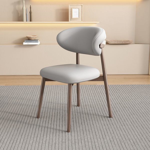 Contemporary Scandinavian Oval Back Solid Wood High Density Sponge Backrest For Dining Room - Image 34