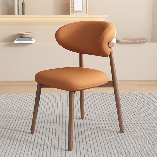 Contemporary Scandinavian Oval Back Solid Wood High Density Sponge Backrest For Dining Room - Image 44