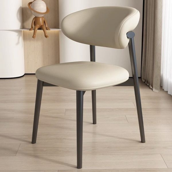 Contemporary Scandinavian Oval Back Solid Wood High Density Sponge Backrest For Dining Room - Image 16